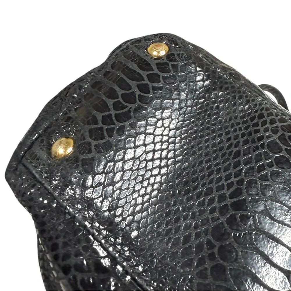 Michael Kors Black Snake Skin Faux Leather Bag - Picture 6 of 9